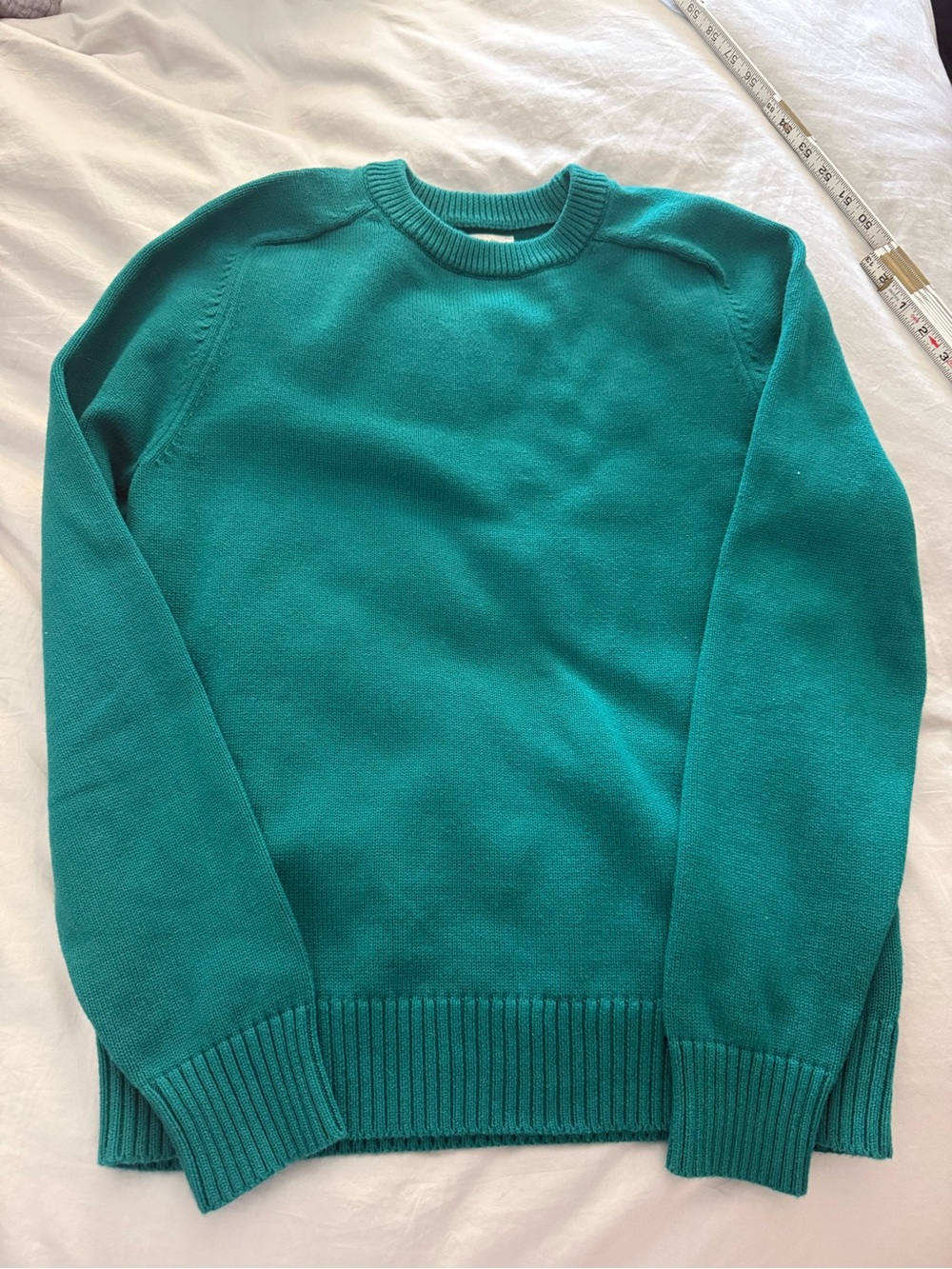 J. Crew Unisex 100% cotton Crewneck Sweater in Teal Green